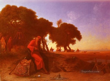  Theodore Oil Painting - An Arab Encampment Arabian Orientalist Charles Theodore Frere
